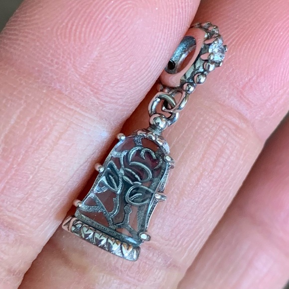 NWOT Disney Beauty & the Beast Enchanted Rose Dangle Charm Sterling Silver 925 - Picture 8 of 12